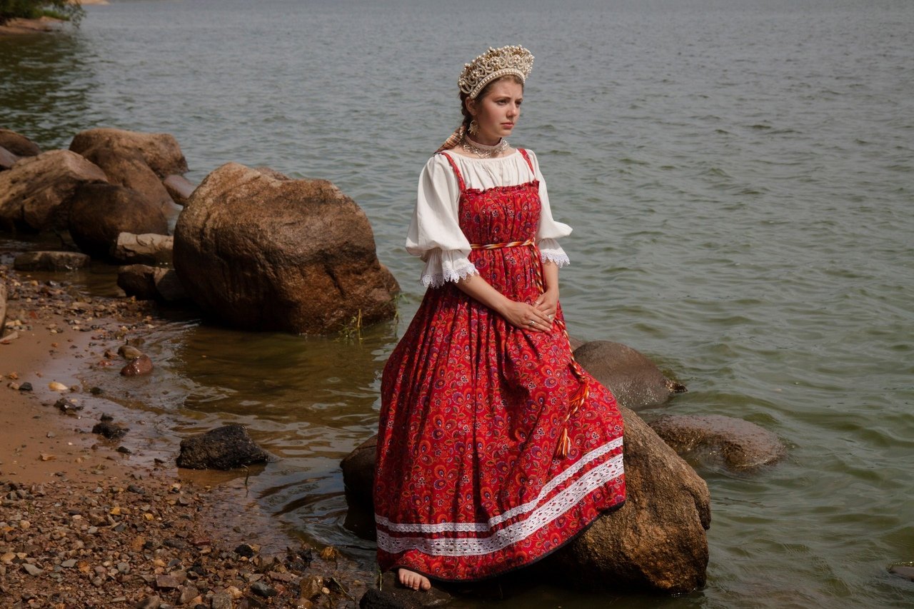 Women in Slavic costumes in Naucalpan de Juarez