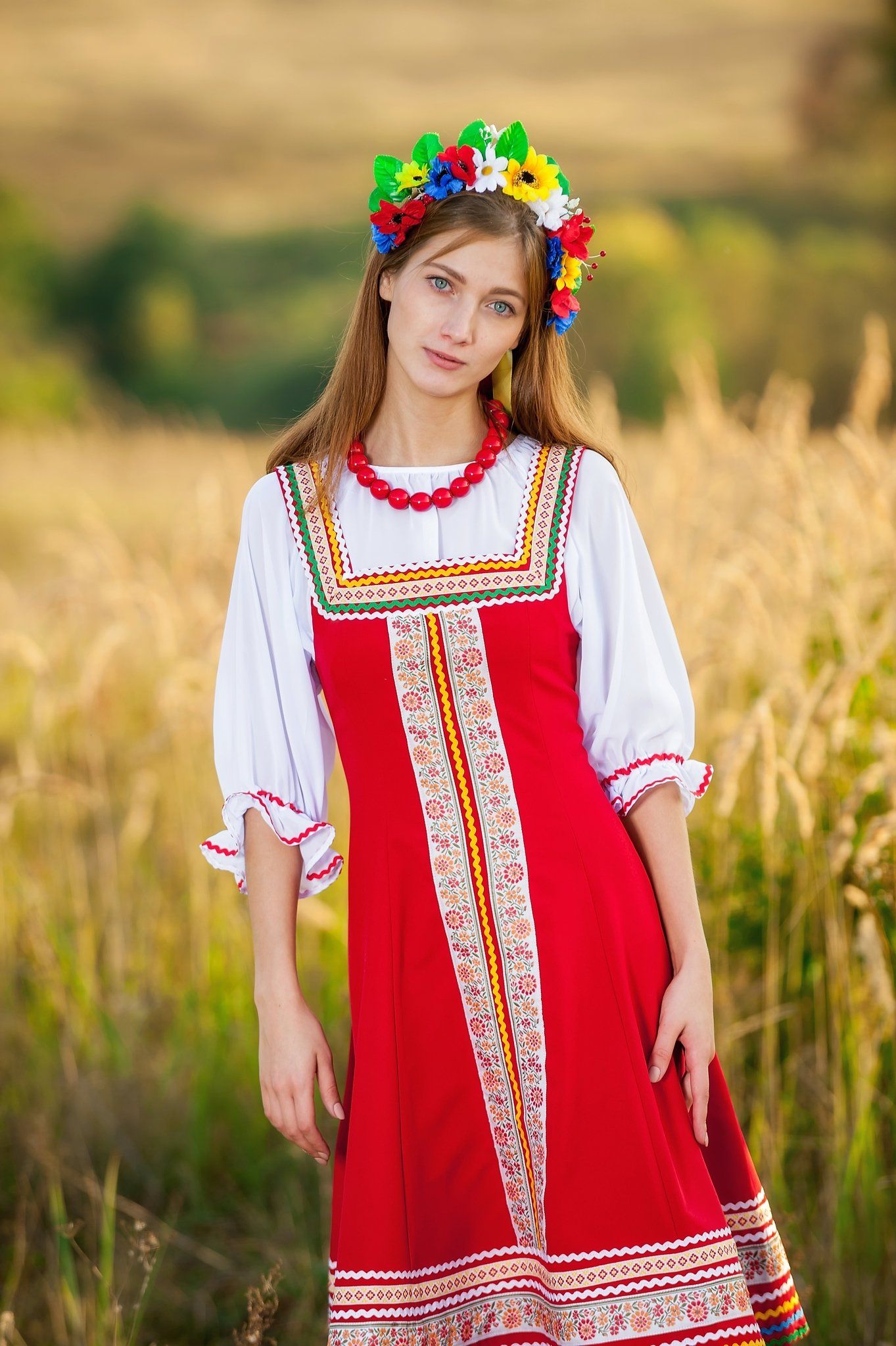 Women in Slavic costumes in Naucalpan de Juarez